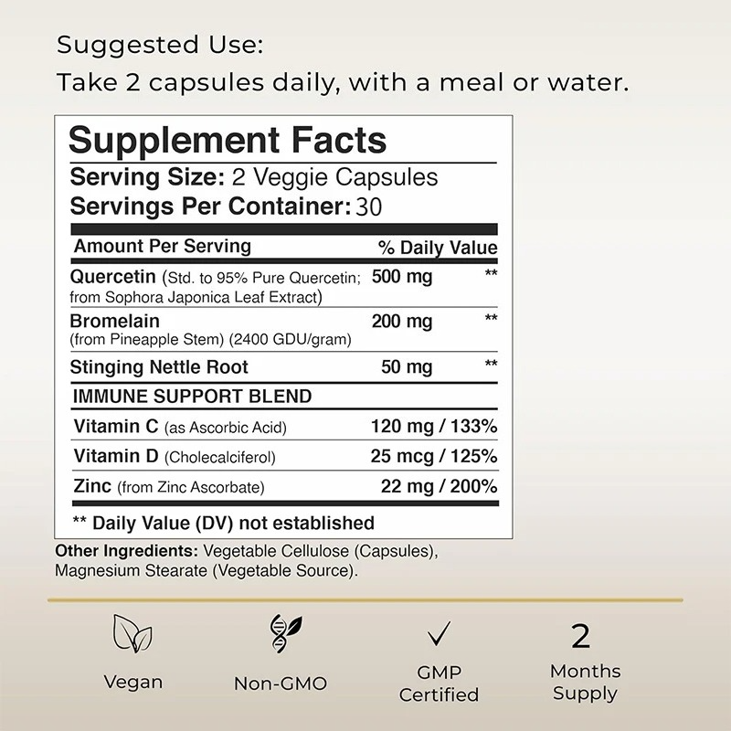Quercétine contenant de la vit - Wellness Quercetin avis et prix