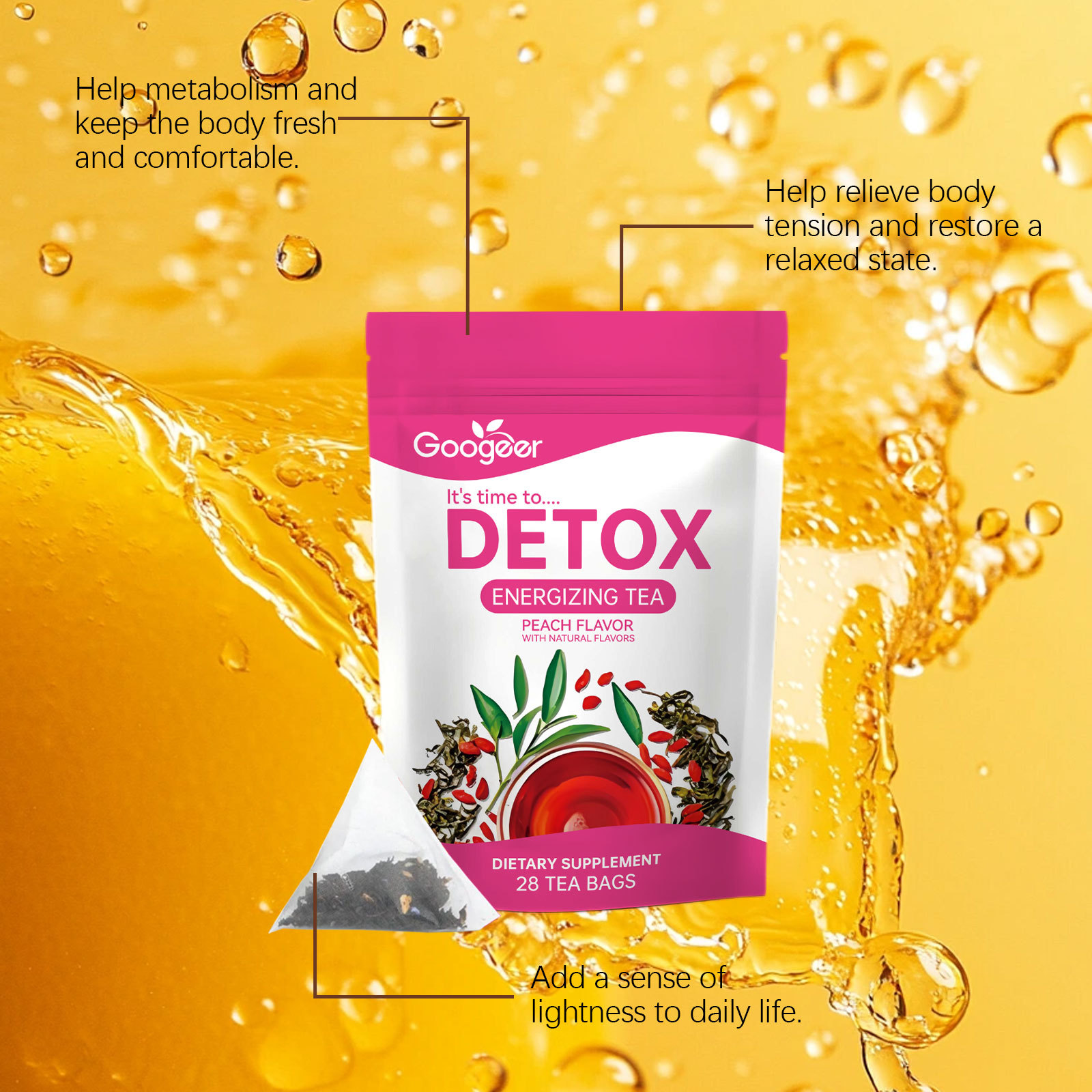 Thé détox nettoyant - Thé éner - Herbal Wellness Tea avis et prix