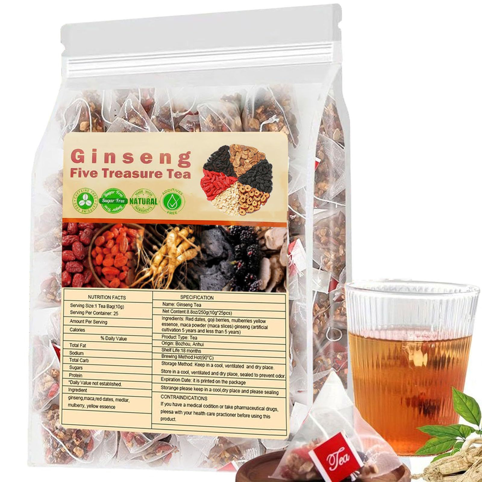 Thé aux reins au Ginseng Five  - Herbal Wellness Tea avis et prix
